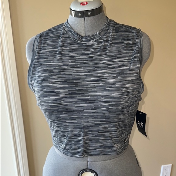Under Armour Unisex Gray Sleeveless Muscle Tee Crop Loose Sleep Uniform - Picture 2 of 11